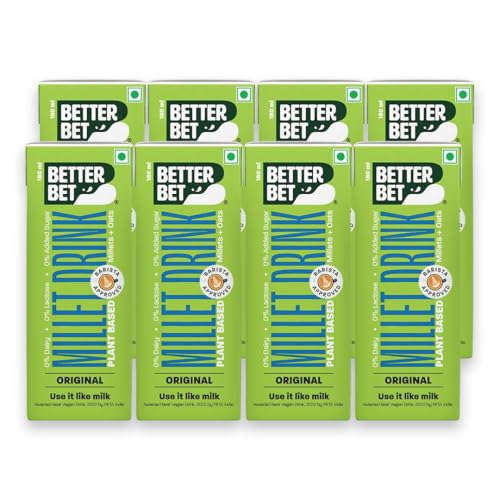 Image of Better Bet Plant Based Drink 1.4L | Lactose Free | Use it Like Milk |Barista Approved | No Added Sugar | No Added Preservatives | No Cholesterol | No Trans Fat | Vegan (8 x 180) (Pack of 3)