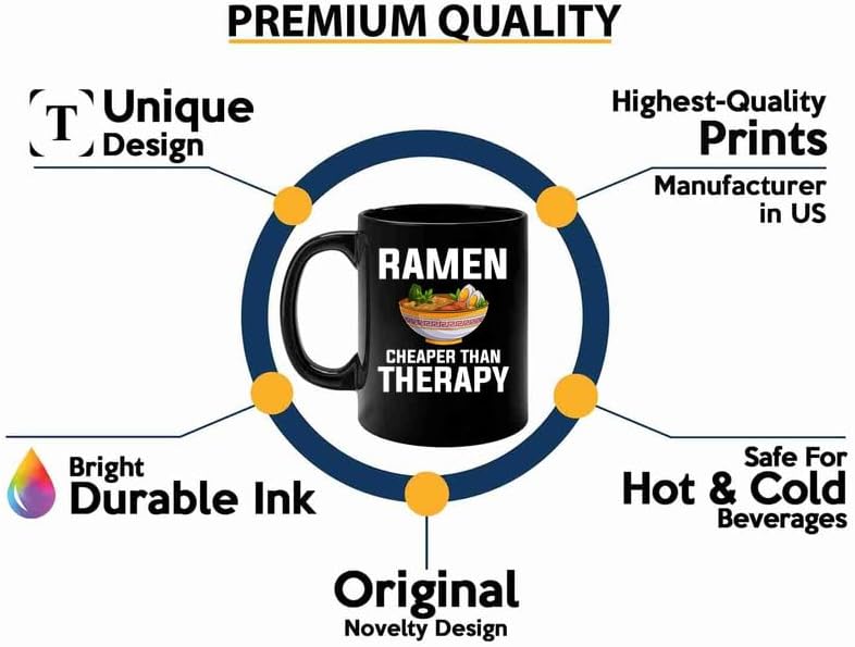 Ramen Coffee Mug 11oz Black -Ramen Cheaper - Food Lovers chicken pumpkin vegan pantry spicy noodles image 3
