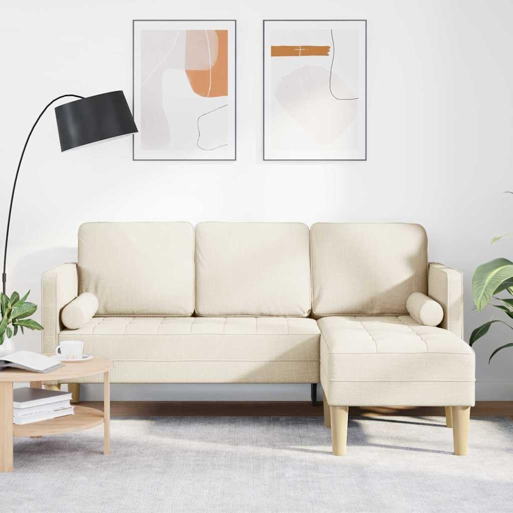 vidaXL Ensemble de Canapés avec Coussin Lin Polyester, Canapé Modulable Chic, Assises Confortables, Design Rectangulaire Moderne, Mobilier Salon Polyvalent