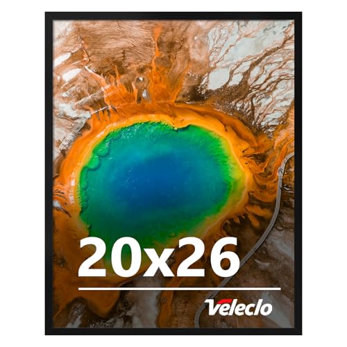 Veleclo 20x26 Picture Frame for Wall Display 20x26 Black Picture Frame with Shatter Resistant Plexiglass Stable and Sturdy 20 x 26 Poster Frame for Wall Display Handpicked Gift Collection 1 Pack
