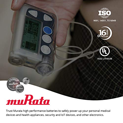 Murata CR2032 Pila de Litio 3V Coin Cell 100 unidades miniatura 7