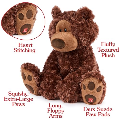Image of GUND Philbin Classic Teddy Bear, Premium Stuffed Animal for Ages 1 and Up, Chocolate Brown, 18 inch