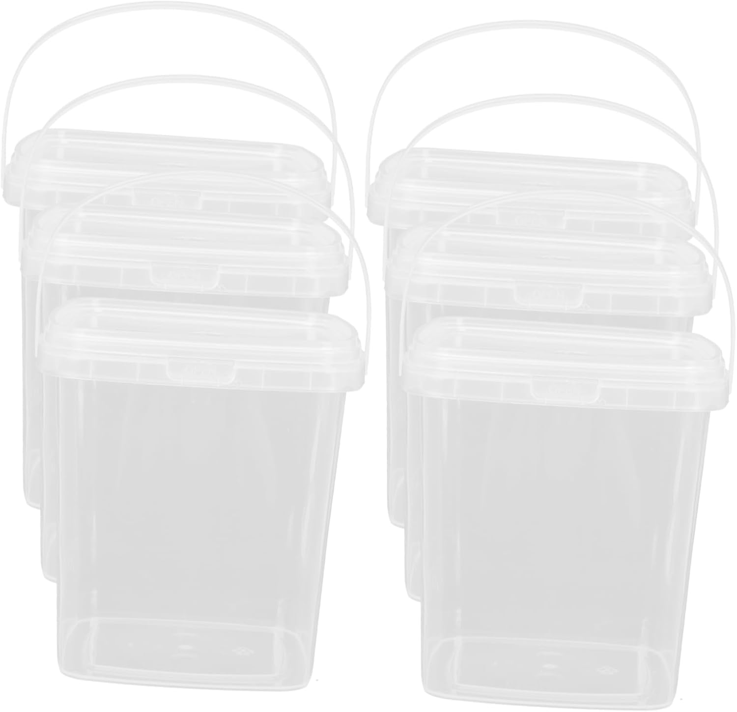 CAXUSD 6pcs Ice Cream Bucket Plastic Pail Container Ice