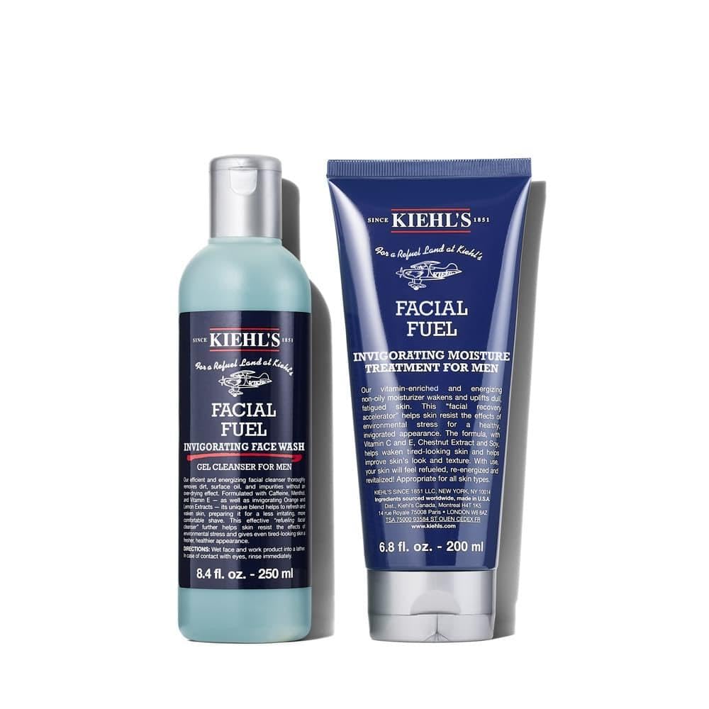 Kiehl's Refreshing Remedies Men's Skincare Set, Invigorating Facial Treatment, Wash 250ml & Moisturiser 200ml - Image 2