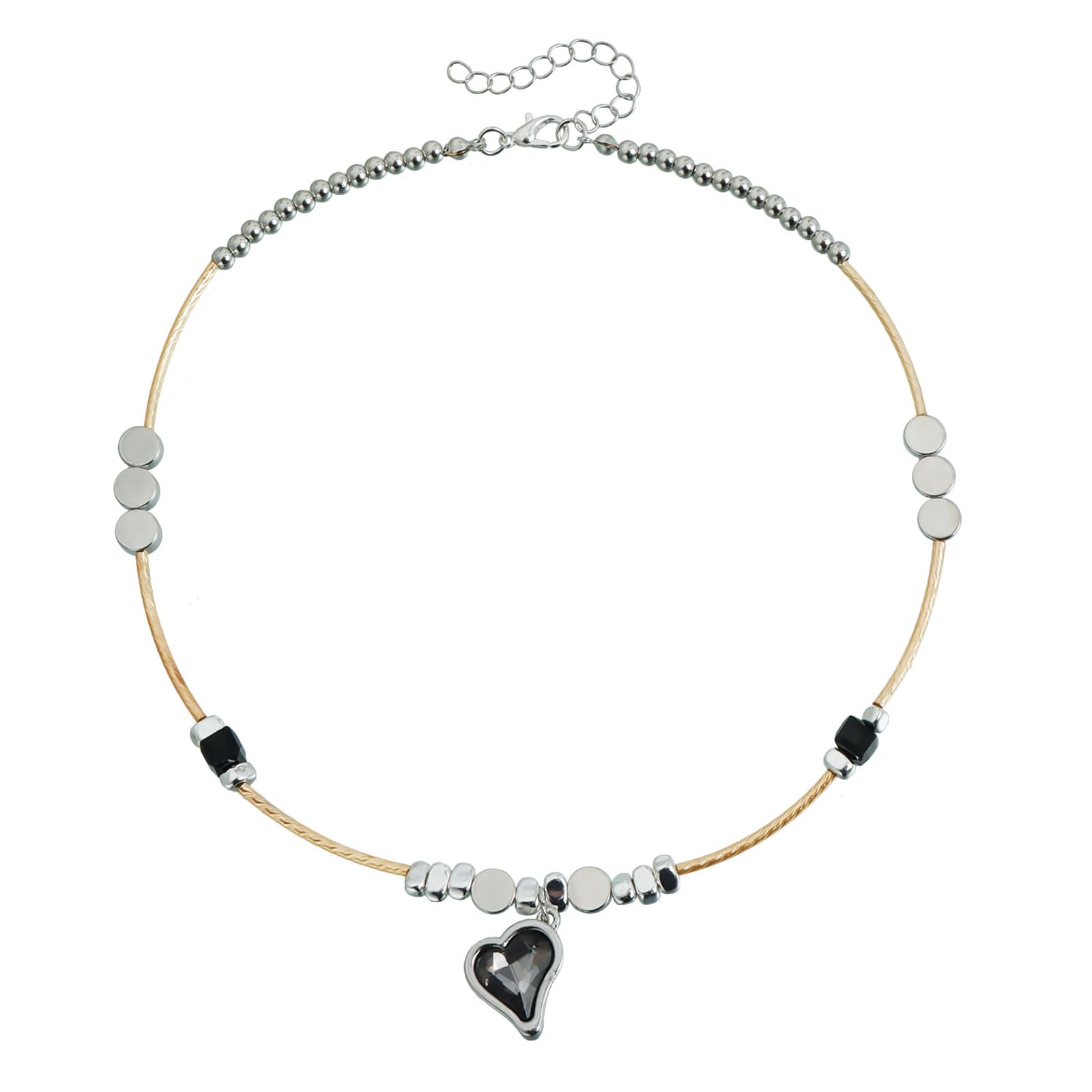BWANGIAO Stylish Two Tone Gold And Silver Heart Pendant Necklace Trendy Sweet And Cool Designs For Women