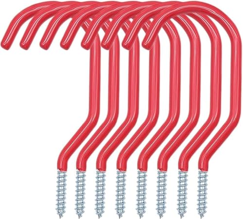 AMJKEJI 8 Stück Fahrradhaken Garage, Wandbefestigungsschraube Deckenhaken, Aufhänger zur Organisation von Fahrrädern, Leiter, Verlängerung und Elektrowerkzeugen, Anordnung