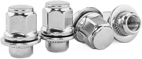 Miniatura 3 de 20 tuercas de rueda de 12 x 1.5 pulgadas cromadas plateadas, M12x1.5 tuercas de llanta de extremo cerrado de bellota de 1.4 pulgadas de alto,