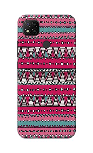 Image of Printed Hard Back Cover Case for Mi Redmi 9C Back Cover (Geometric Vintage Pattern) -1803