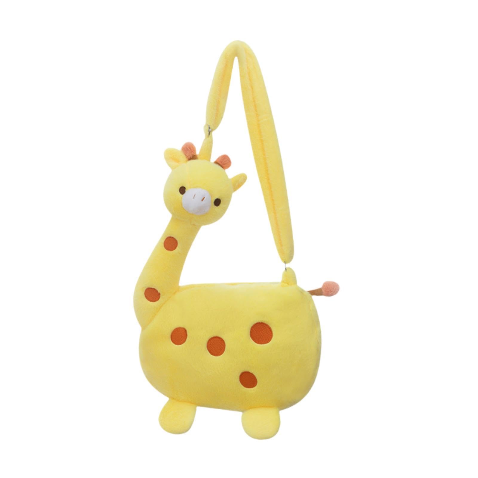 Cartoon Giraffe Crossbody Bag Pouch Portable Shopping Bag Funny Shoulder Bag Yellow,-image-15