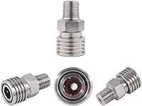 Vista 6 de Adaptador de conector de desconexión rápida hembra de 1/8 NPT a rosca macho de 0.315 in, acero inoxidable, accesorios de carga PCP Paintball
