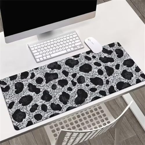 Sous-main bureau XXL au design taches noires pour organiser votre espace de travail PC