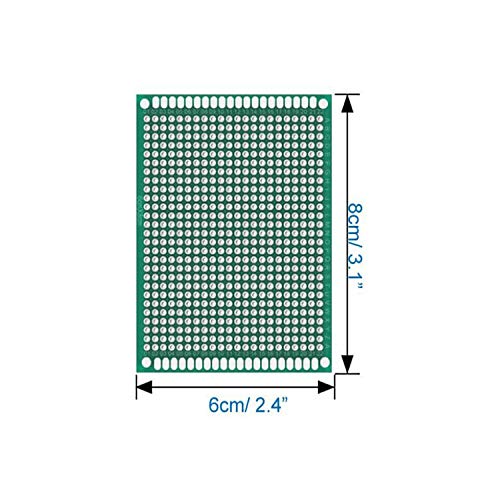 Lheng 6x8cm Double Sided PCB Board Universal Printed Circuit Board for DIY and Electronic Project 10Pcs