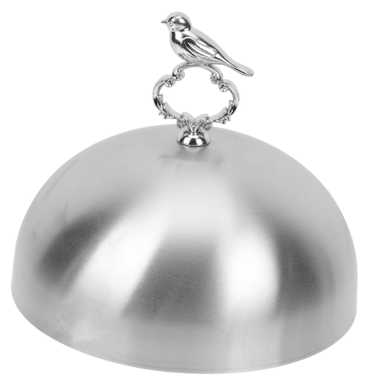 MAGICLULU Steakabdeckung Silberfarbene Abdeckhaube mit Glatten Kanten Runde aus Edelstahl Haushaltsgeschirrschutz Dampfdeckel zum Frischhalten von Speisen für Grillplatte