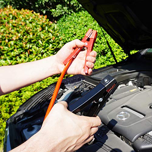 AUTOGEN Heavy Duty Jumper Cables 1 Gauge x 25 FT 900Amp Smart Booster Cable with Carry Bag and Lights and Safety Gloves - Thumbnail 7