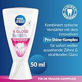PERLWEISS White & Gloss Whitening Zahncreme - für sofort sichtbare weißere Zähne & bis zu 2 Stufen heller in 1 Woche - mit Pro-Shine-Komplex & Zahnschmelzschutz zur Zahnaufhellung, 50 ml
