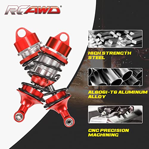4X Alloy Front Rear Shock Absorber For Rc Arrma 1-7 Infraction 6S Blx Felony 6S Blx Limitless Roller Upgrade Parts (Red) #TOP3