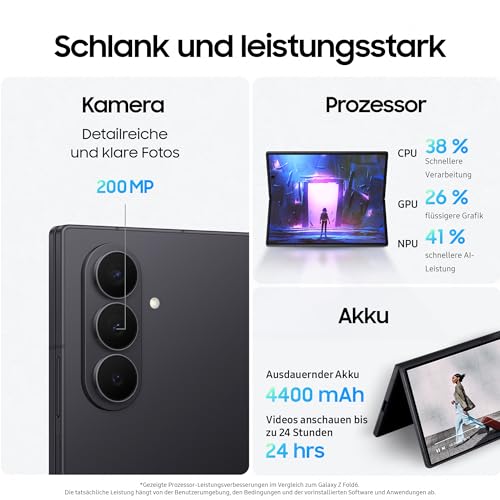 Samsung Galaxy Z Fold7 Enterprise Edition, AI Smartphone, Klapphandy, Großes Display für Multitasking, 200-MP-Kamera, 512 GB, 12 GB RAM, 3 Jahre Herstellergarantie, Sicherheit mit Knox Suite, Jetblack – Bild 6