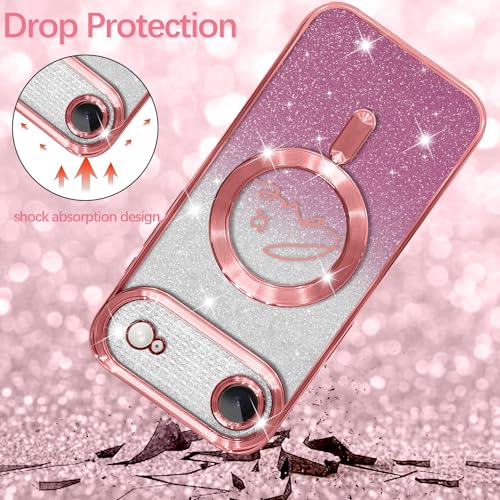 Image of ZIYE Magnetic Case Designed for iPhone Air Glitter Case-Pink