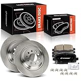 A-Premium 12.59 inch (320mm) Rear Solid Disc Brake Rotors + Ceramic Pads Kit Compatible with Select Jeep Models - Cherokee 2014-2021, 6-PC Set