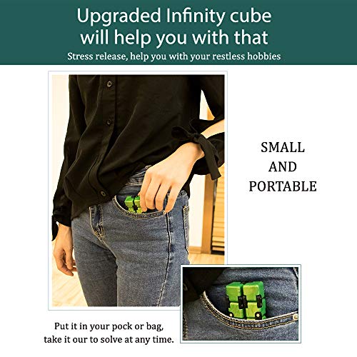 Qiyi Little Golden Elephant Upgraded Infinity Cube Fidget Toy,Cool Mini Gadget Best For Stress And Anxiety Relief And Kill Time, Special Designed Texture Artistic And Fashion(Emerald Green) #TOP5
