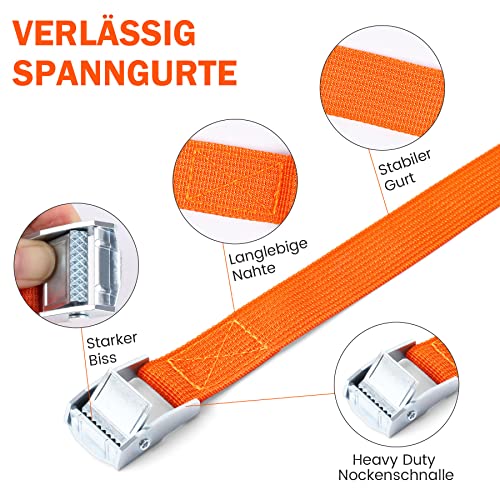 Spanngurte Kurz 50CM 15 Stück, Zurrgurte mit Ratsche, Kleine Spanngurte mit klemmschloss, Verstellbare Befestigungsgurt für Möbeln, Sackkarren, Camping, Motorrad, Gepäck, Belastbar Bis 250 kg