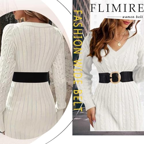 Elastic Wide Waist Belt Stretchy Ladies Belts for Dresses Gold Buckle Leather Belt for Women4