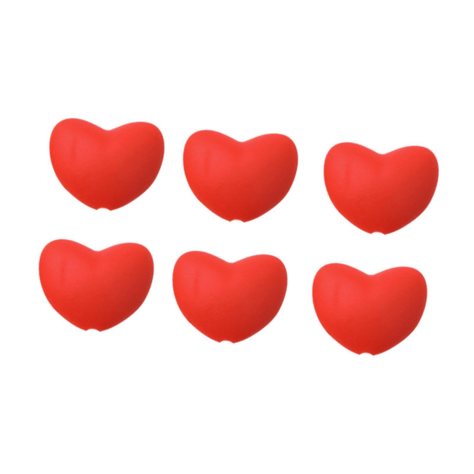 QIXCXAZ Sturdy Knitting Needle Caps Set Compact Silicone Needles Protectors Keeps Work Safe and Comfortable for Crafters Heart Shaped Kniting Needle Tips Covers Beginners, Red, 2x1.5cm