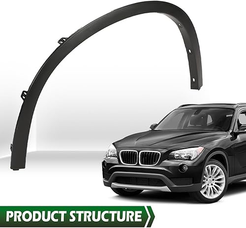 Miniatura 2 de GRAND ORANGE Guardabarros de rueda compatibles con BMW X1 2012 2013 2014 2015 con textura frontal izquierda protector de guardabarros