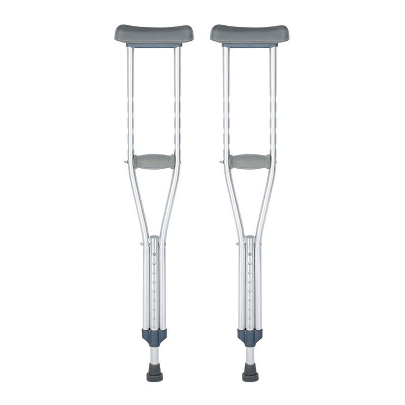 Stampelle Ortopediche Regolabili, Bastone da Passeggio in Alluminio per Adulti, Stampelle Ergonomiche per Impieghi Gravosi, Adatte per Altezza 150-175 cm (Color : Silver, Size : 1 Pair)