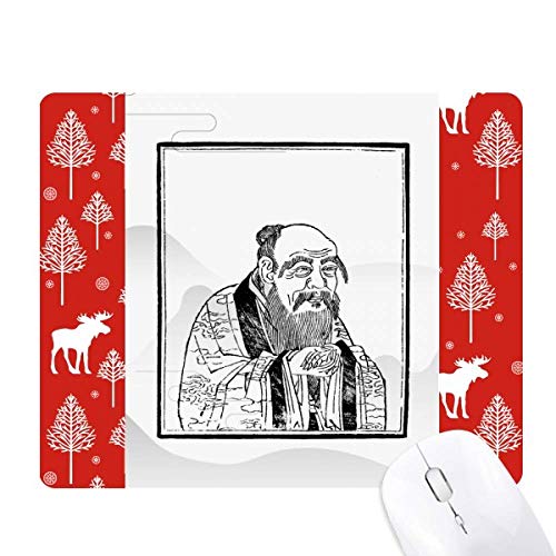 Souris de Noël Lao Tzu Chine en bois le cadeau spirituel du Dao