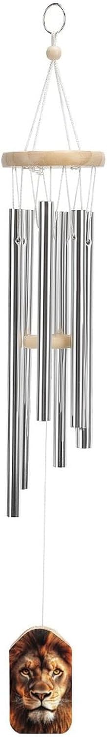 Rasta and Lion Burning Flame Wooden Wind Chimes Deep Tone Memorial Windchime for Outside Garden Home Decoration