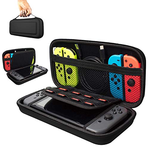 Preisvergleich Produktbild Fall kompatibel mit Nintendo Switch - Hartschützende Reise- und Aufbewahrungshülle für Nintendo Switch + Joy-Con-Controller + Game Cards [Black]