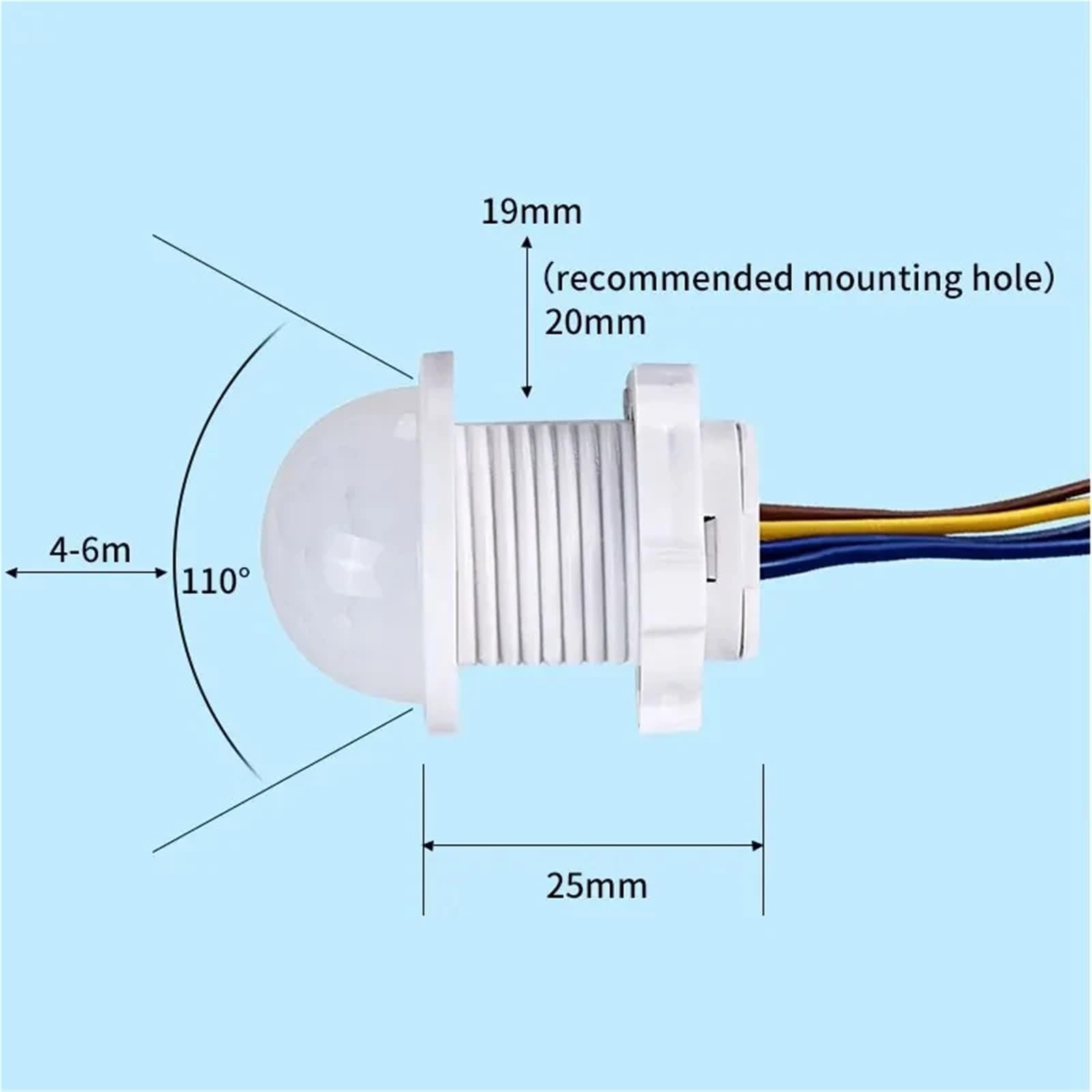 Interruptor de luz con Sensor automático AC110-240V, Sensor de Movimiento infrarrojo LED PIR, Mini luz Nocturna Sensible LED(2pcs)
