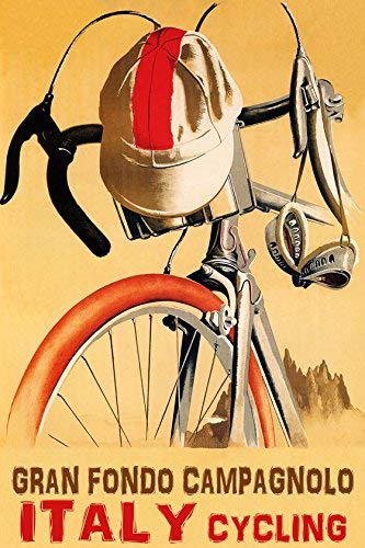 WONDERFULITEMS Italy Gran Fondo Cycling Vintage Poster 16x24