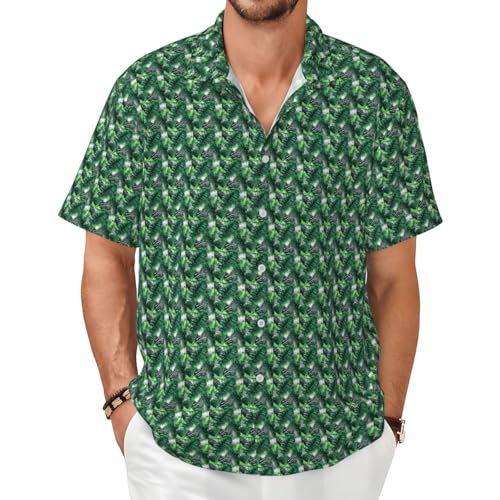 Chemise manches courtes homme imprimé tropical feuilles de bananier pour look plage et voyage d'été