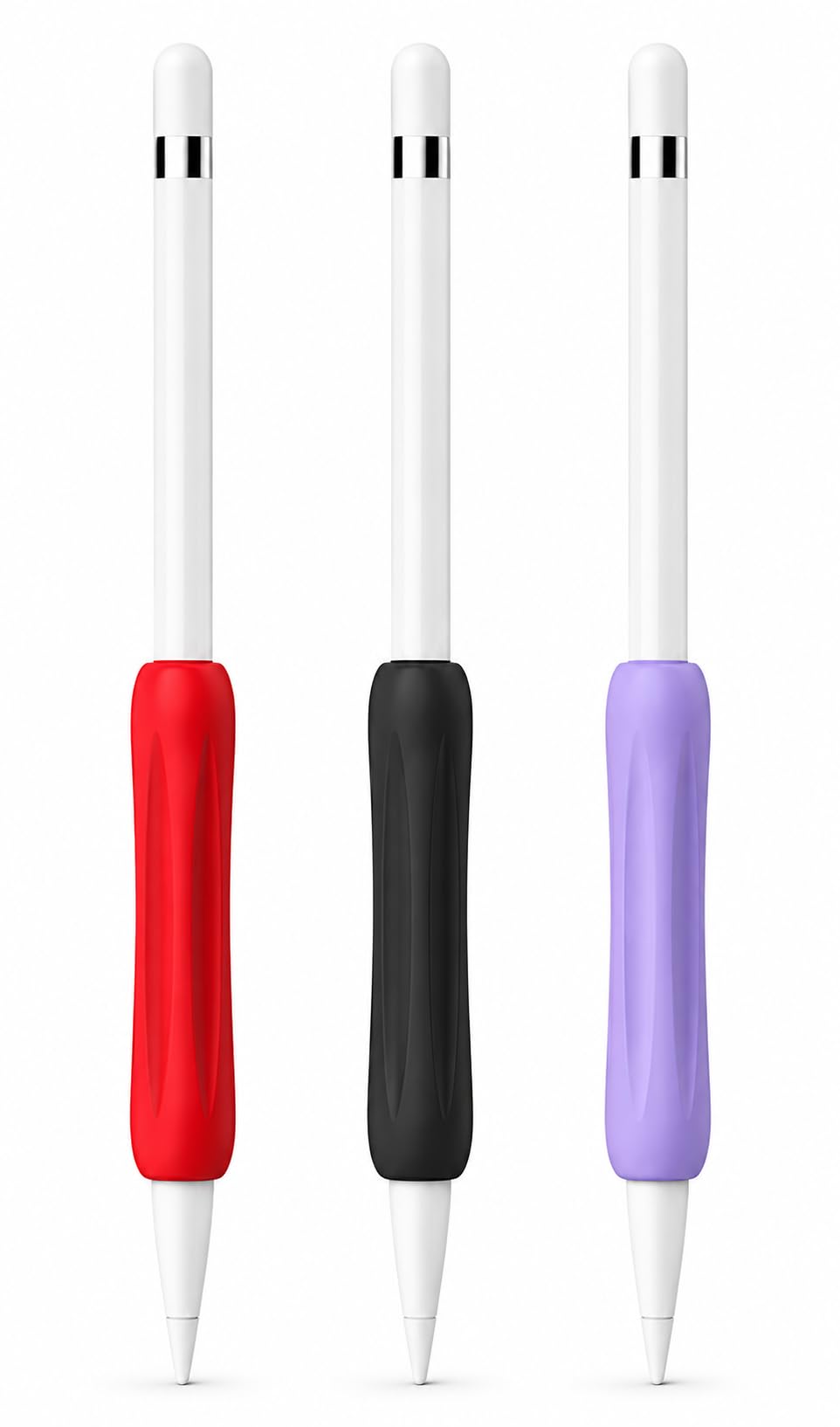 Mizi [3 Pack] Apple Pencil Silicone Comfort Grip Holder Compatible with Apple Pencil Pro (2024), USB-C (2023), 2nd & 1st Generation - (Red, Black, Purple)-image-27