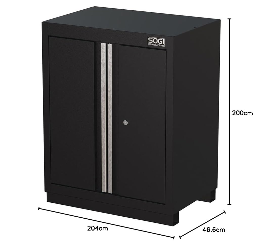 Sogi ARR-OFF-2040 Arredamento modulare in lamiera per officina e garage - piano in acciaio inox - 2040x466x2000 mm