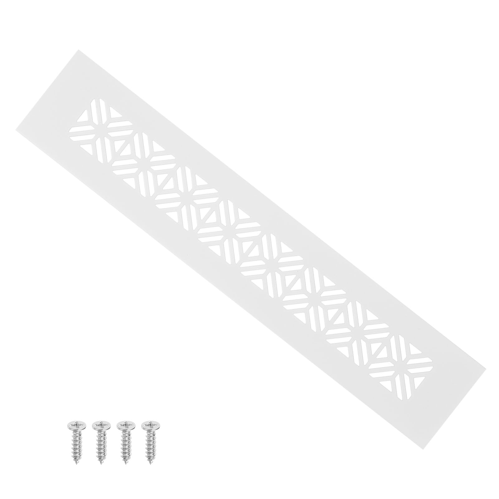 PATIKIL 10 x 2 Inch Door Air Vent Cover, Heavy Duty Aluminum Grille Ventilation Cover Louvered with Mounting Screws for Cabinet Wardrobe Door, White โ image 1