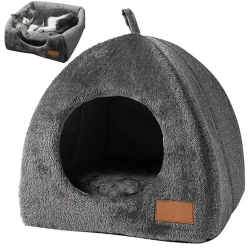 Lit de chat triangle portable et nidine douillet pour chaton