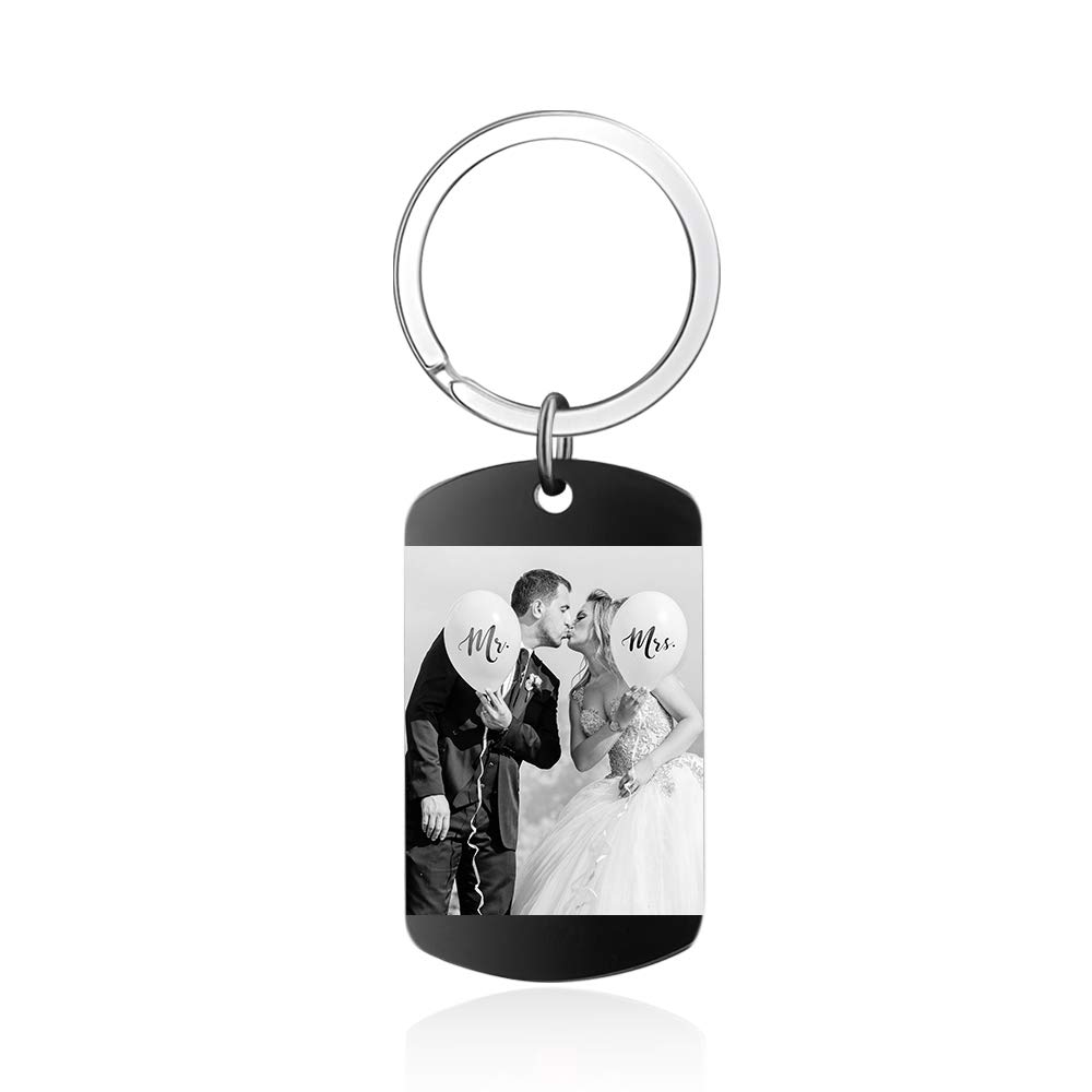 Personalized Calendar Photo Keychain Custom Engraved Stainless