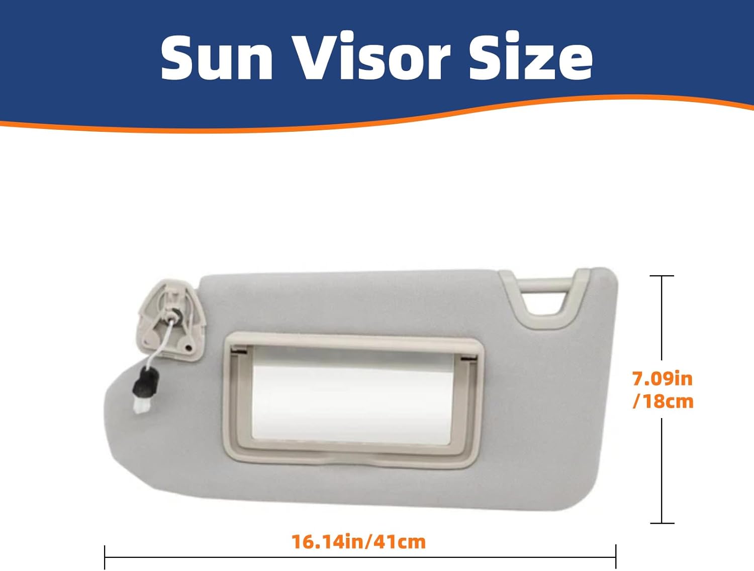 Replacement Left Driver Sun Visor with Gray Illuminated Mirror for Nissan Altima 2013 2014 2015 2016 2017 2018, Replaces OEM 96310-3ET0A