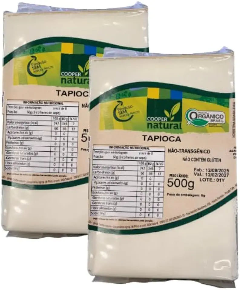 Kit 2X: Tapioca Orgânica Sem Glúten Coopernatural 500g