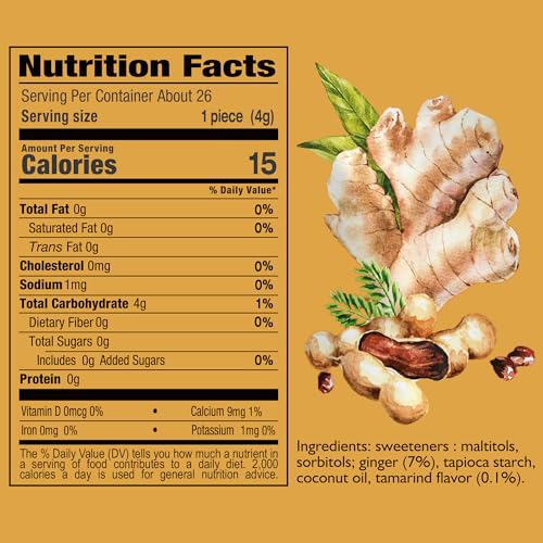 Melting Sweet SUGAR FREE Candy Tamarind Ginger Chews (3.7 Ounces, Pack of 2) image 3