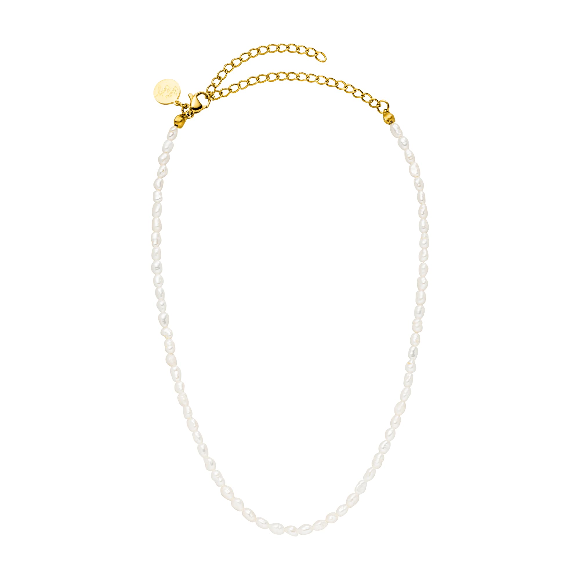 Purelei Enchant Damen Kette mit echten Süßwasserperlen – verstellbare Perlenkette (30/40 cm), schimmernd & elegant – Edelstahl 18K vergoldet oder silber