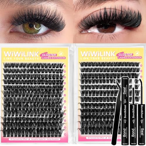 WiWiLINK Fluffy Lash Clusters Kit 384Pcs