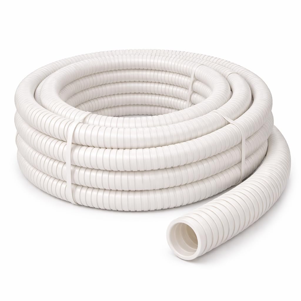 SYLIX OD Flexible PVC Corrugated Conduit Pipe – Electrical Wire Protection Tube (White, 50 MM, 5 Meter)-image-20