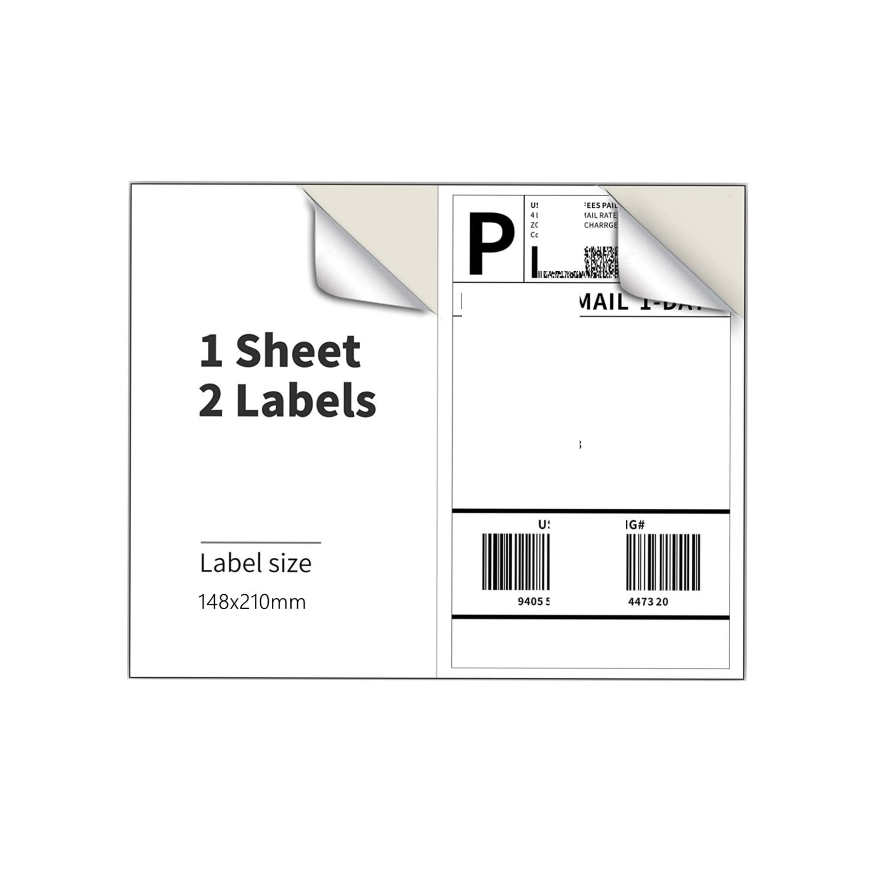DAVBIR Adesivo for spedizione Etichette for indirizzi Stampanti laser e a getto d'inchiostro 216x279mm Mezzo foglio Carta autoadesiva vuota permanente perfection (Color : 100sheets)