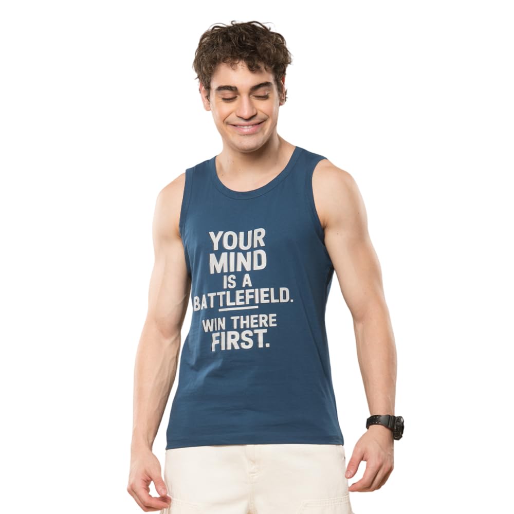 ADONiS Men's Gym Vest | 100% Cotton Sleeveless Tank Top for Workout, Gym, Running & Training | Breathable Muscle Fit Athletic Vest for Bodybuilding, Fitness & Sports Wear-picture-11
