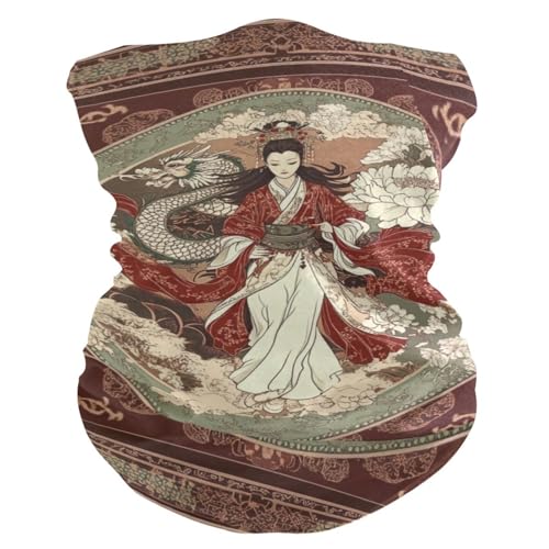 Ancient Chinese Women Pattern Four season Wind proof neck gaiter Quick Drying reusable face masks for adults for Cycling Snowboarding Kayaking