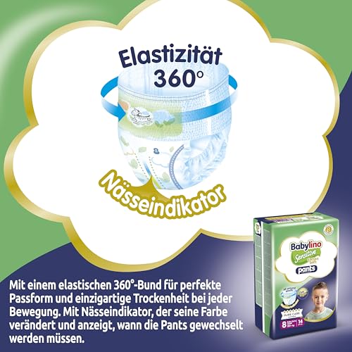 Babylino Sensitive Cotton Soft Windeln Größe 8, Pants XXL (20+ kg), 84 Stück